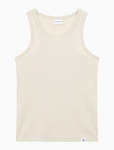 Buy 남성 로고탭 레이서백 슬리브리스 티셔츠 in color CLASSIC BEIGE