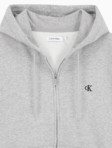 Buy 남성 아카이브 로고 플리스 후드 집업 in color GREY HEATHER