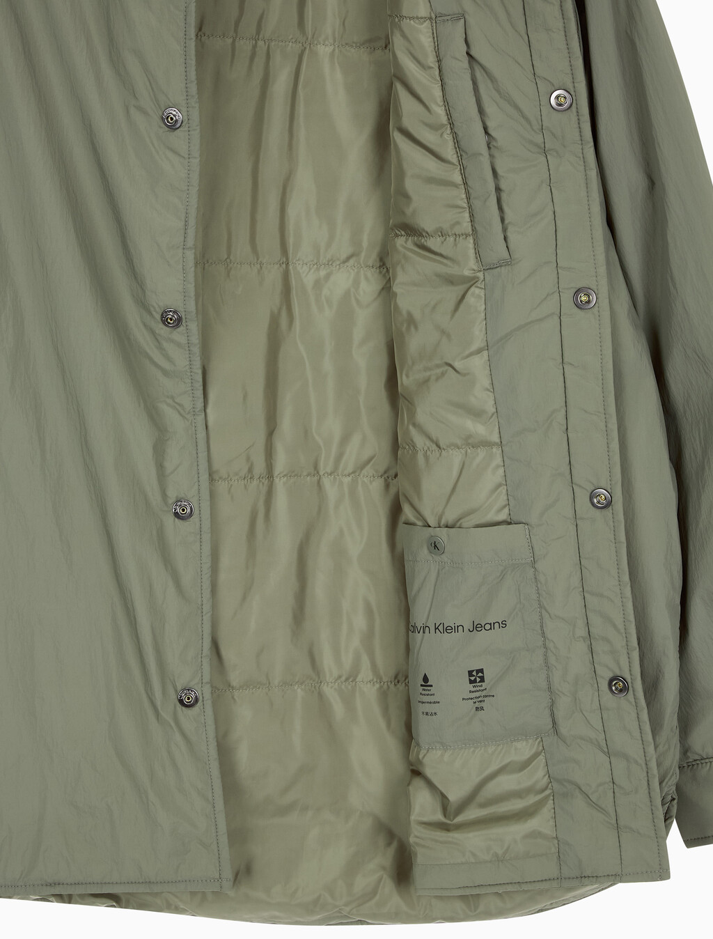 Buy 남성 패디드 셔츠 자켓 in color Kaki