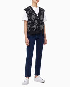 Buy 여성 프리미엄 라인 메탈릭 올오버프린트 베스트 in color CK BLACK