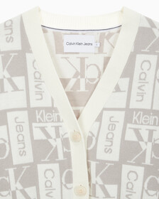 Buy 여성 투웨이 브이넥 AOP 크롭 가디건 in color GREY