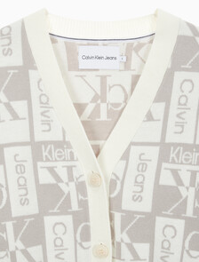 Buy 여성 투웨이 브이넥 AOP 크롭 가디건 in color GREY