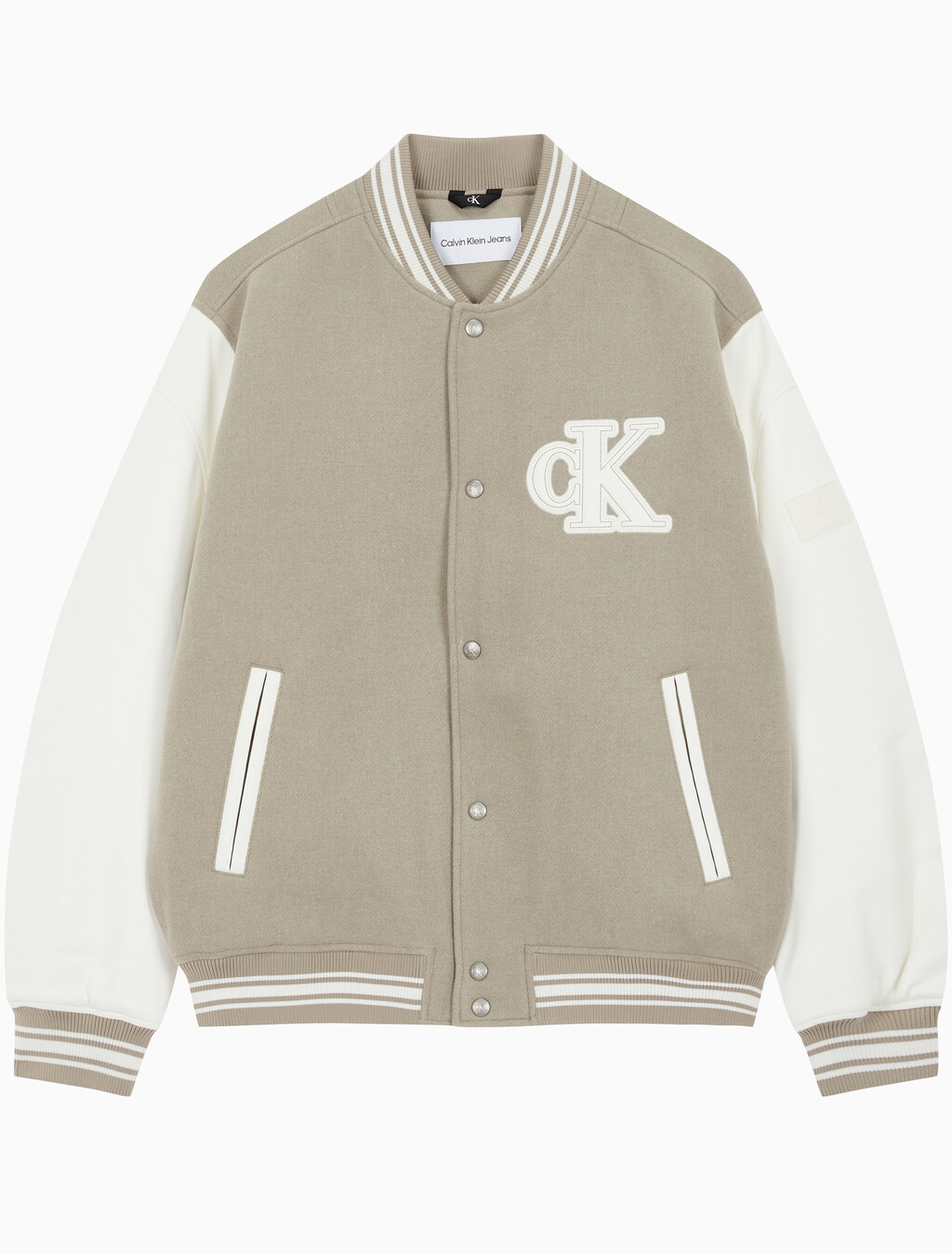 Buy 남성 바시티 봄버 자켓 in color BEIGE