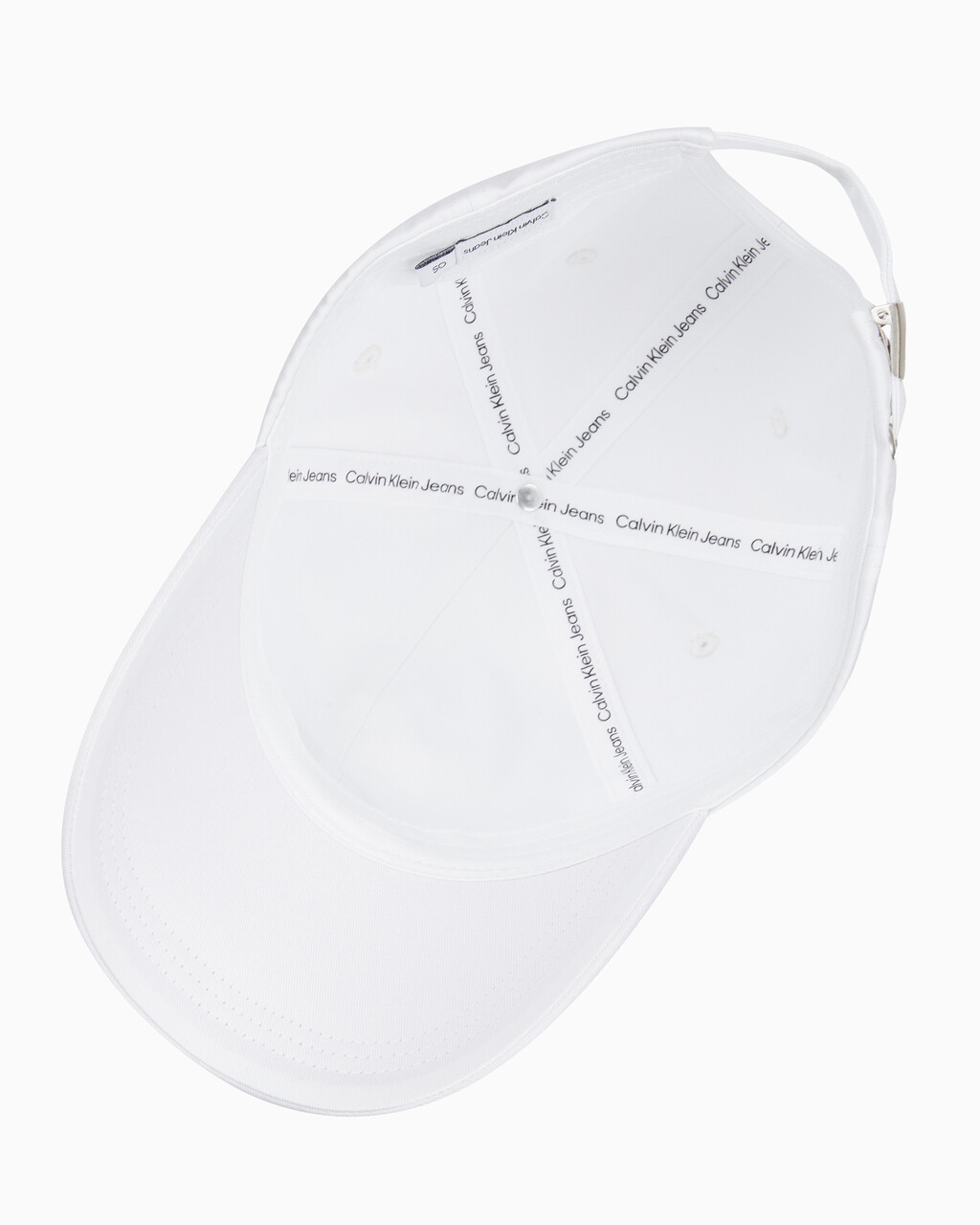 Buy 남녀공용 CK 엠브로이더리 로고 볼캡 in color BRIGHT WHITE
