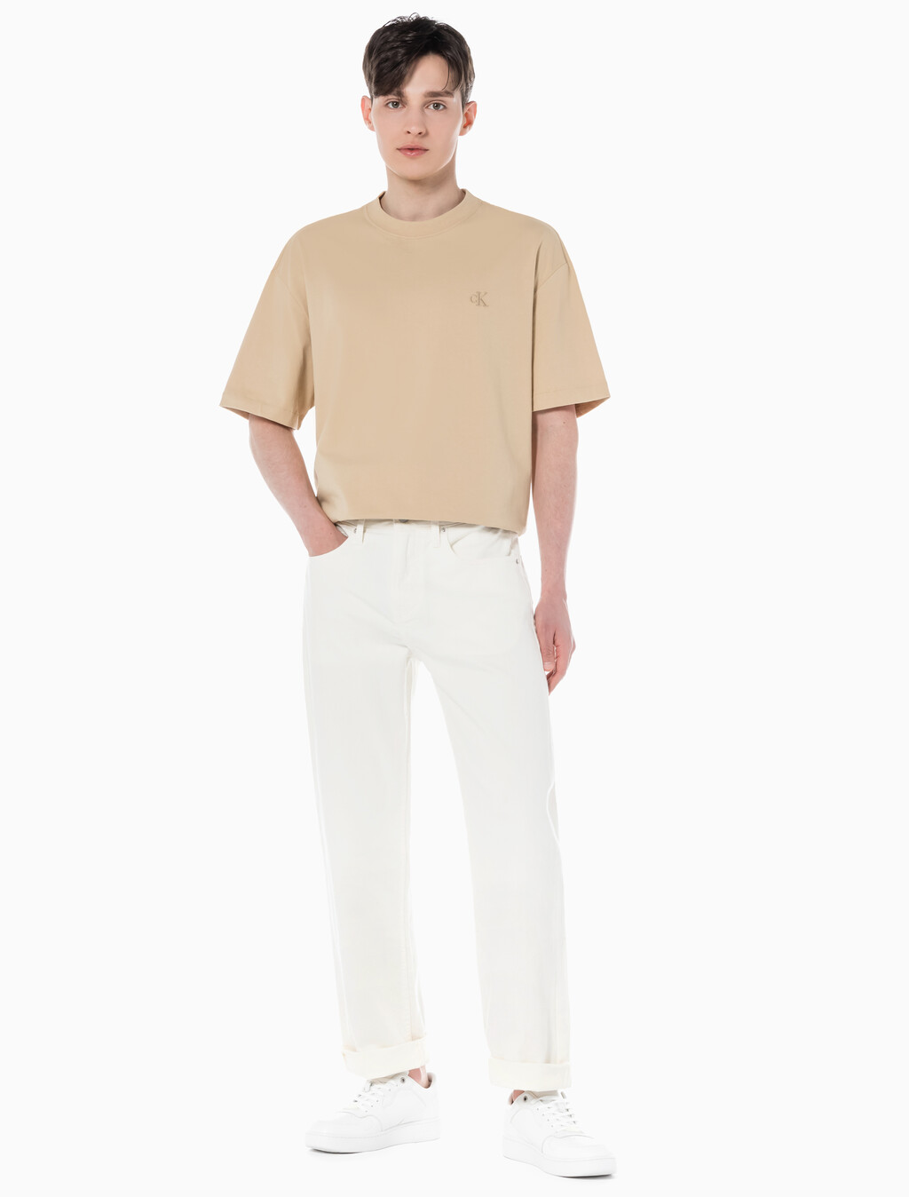 Buy 남성 90's 스트레이트핏 화이트 데님 in color CHALKY BLUE