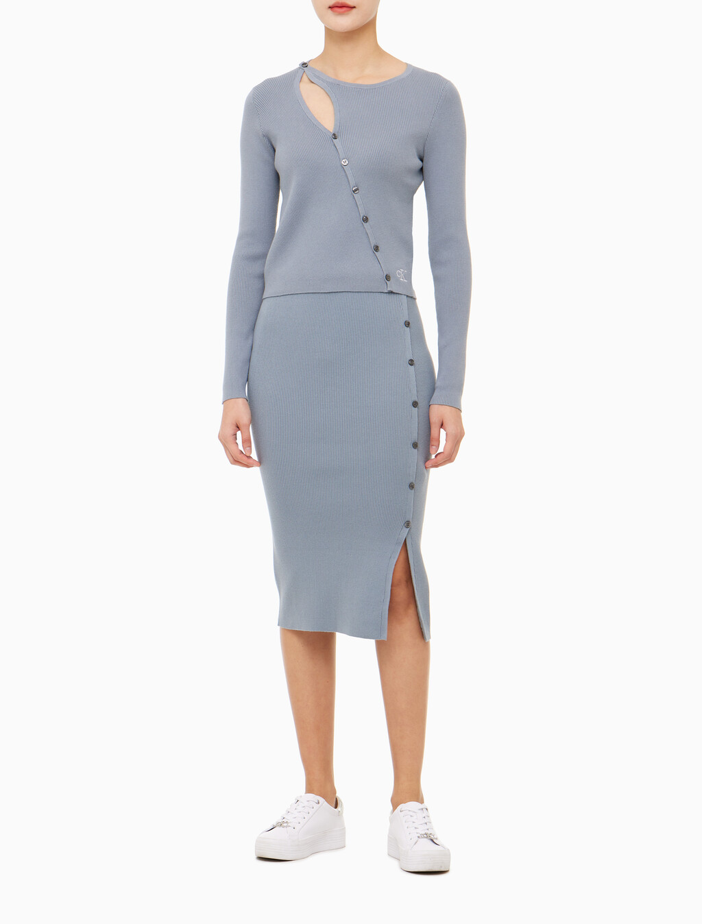 Buy 여성 버튼다운 스커트 in color OVERCAST GREY