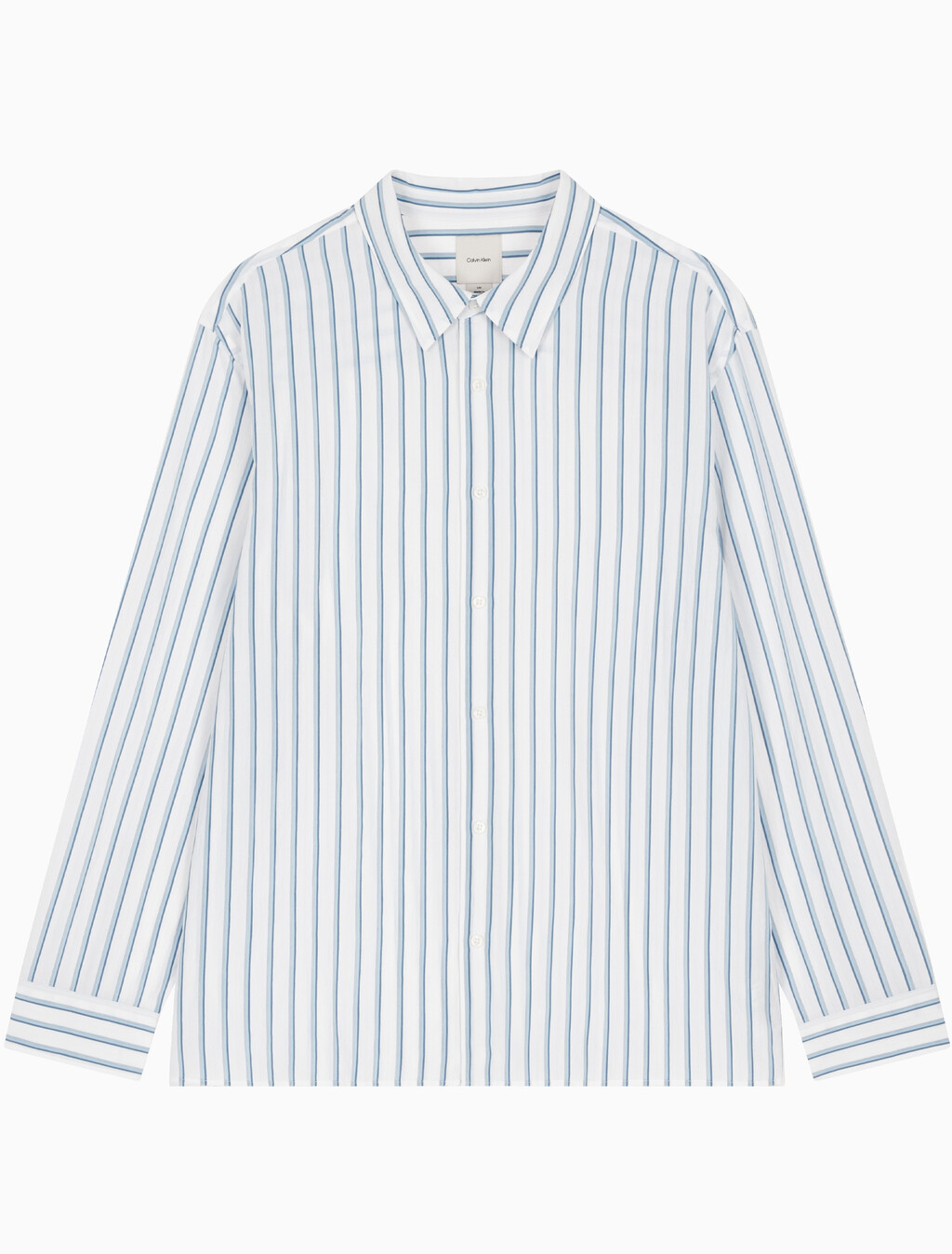 Buy 남성 릴렉스핏 비스코스 나일론 스트라이프 셔츠 in color BRILLIANT WHITE