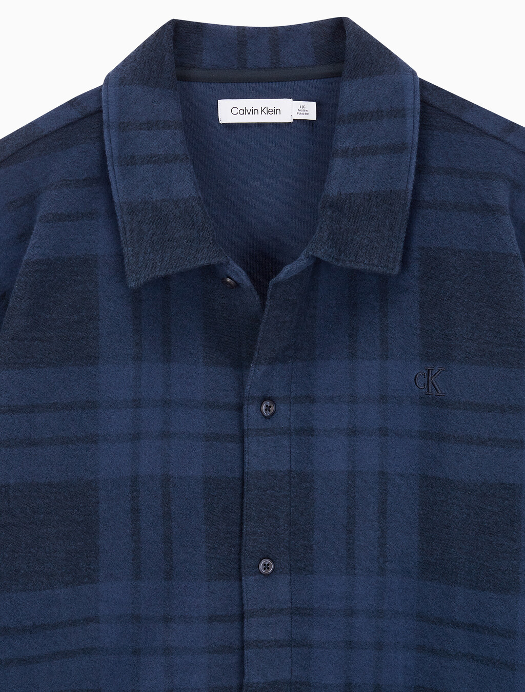 Buy 남성 프린트 플레이드 긴팔 셔츠자켓 in color DARK SAPPHIRE