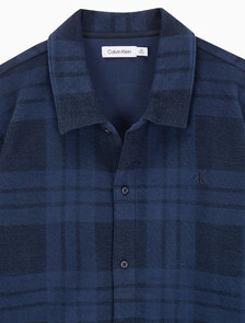 Buy 남성 프린트 플레이드 긴팔 셔츠자켓 in color DARK SAPPHIRE