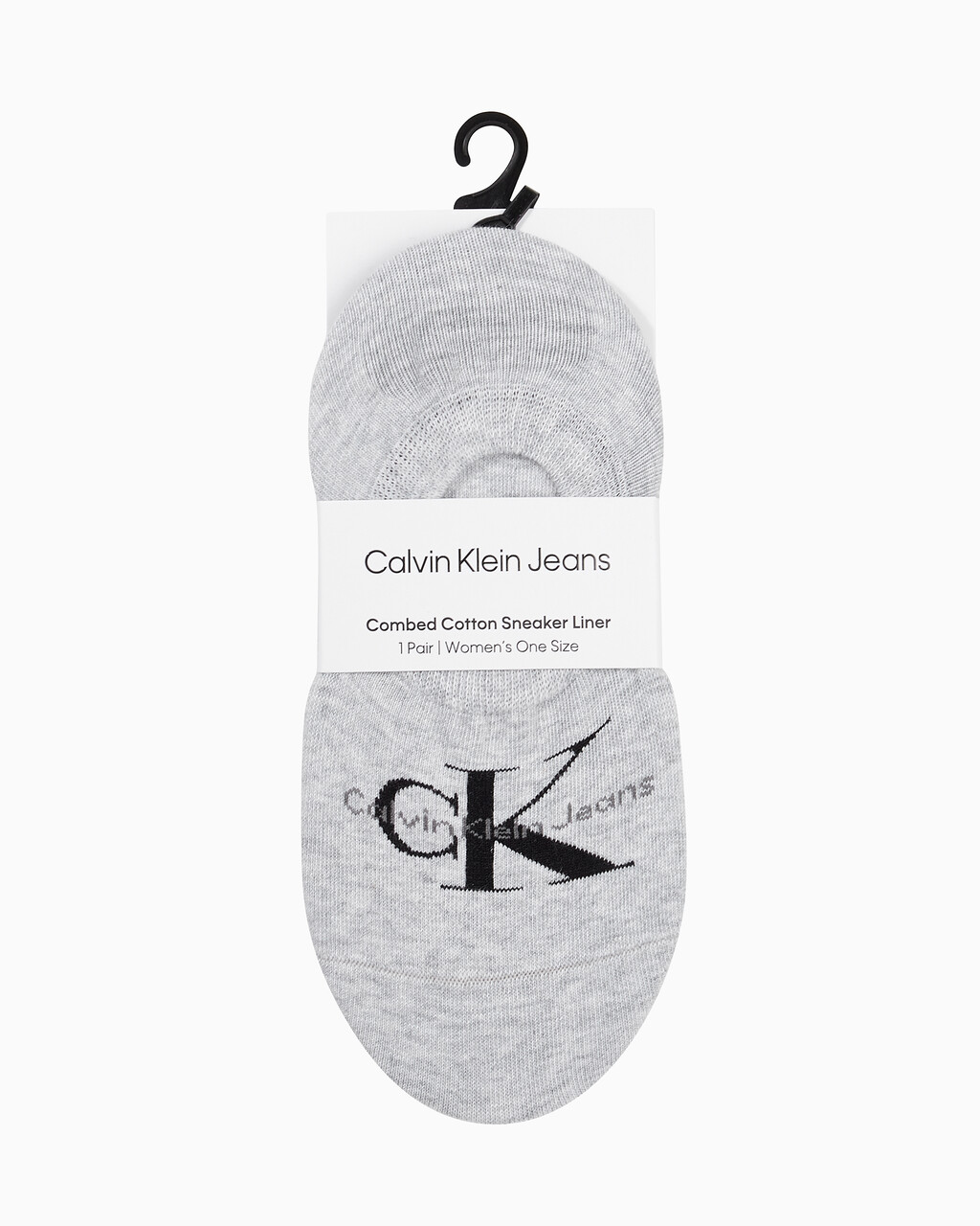 Buy 여성 콤드 코튼 모노그램 라이너 삭스 (화이트 1 PAIR) in color PALE GREY