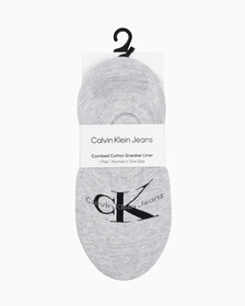 Buy 여성 콤드 코튼 모노그램 라이너 삭스 (화이트 1 PAIR) in color PALE GREY