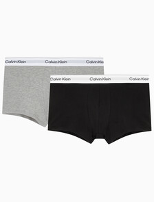 Buy 남성 아이콘 코튼 스트레치 2PK 트렁크 in color BLACK/GREY