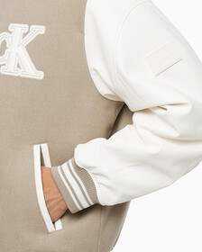 Buy 남성 바시티 봄버 자켓 in color BEIGE