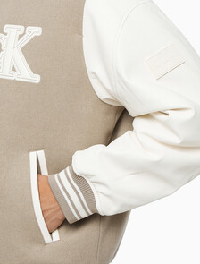 Buy 남성 바시티 봄버 자켓 in color BEIGE