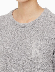 Buy 여성 플러쉬 롱 슬리브 나이트셔츠 in color GREY PURPLE