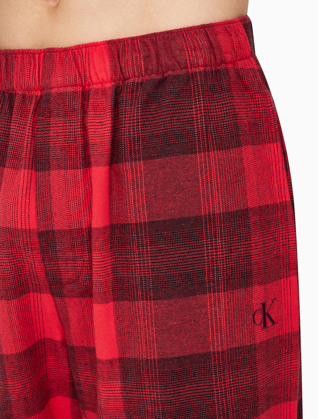 Buy 남성 CK 퓨어 플란넬 팬츠 in color RED BLACK FLANNEL