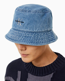 Buy 남녀공용 CKJ 데님 버킷햇 in color LIGHT WASH