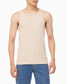 Buy 남성 로고탭 레이서백 슬리브리스 티셔츠 in color CLASSIC BEIGE