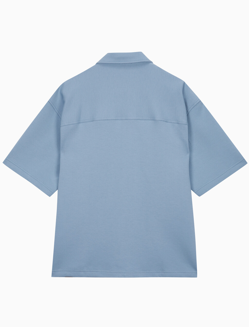 Buy 남성 릴렉스핏 텍스처 피케 반팔 오버 셔츠 in color BLUE