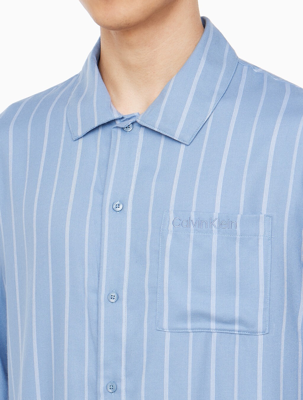 Buy 남성 울트라 소프트 플란넬 롱 슬리브 버튼 다운 in color KATE STRIPE+FADED DENIM