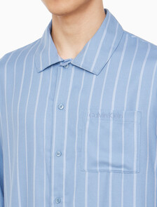 Buy 남성 울트라 소프트 플란넬 롱 슬리브 버튼 다운 in color KATE STRIPE+FADED DENIM