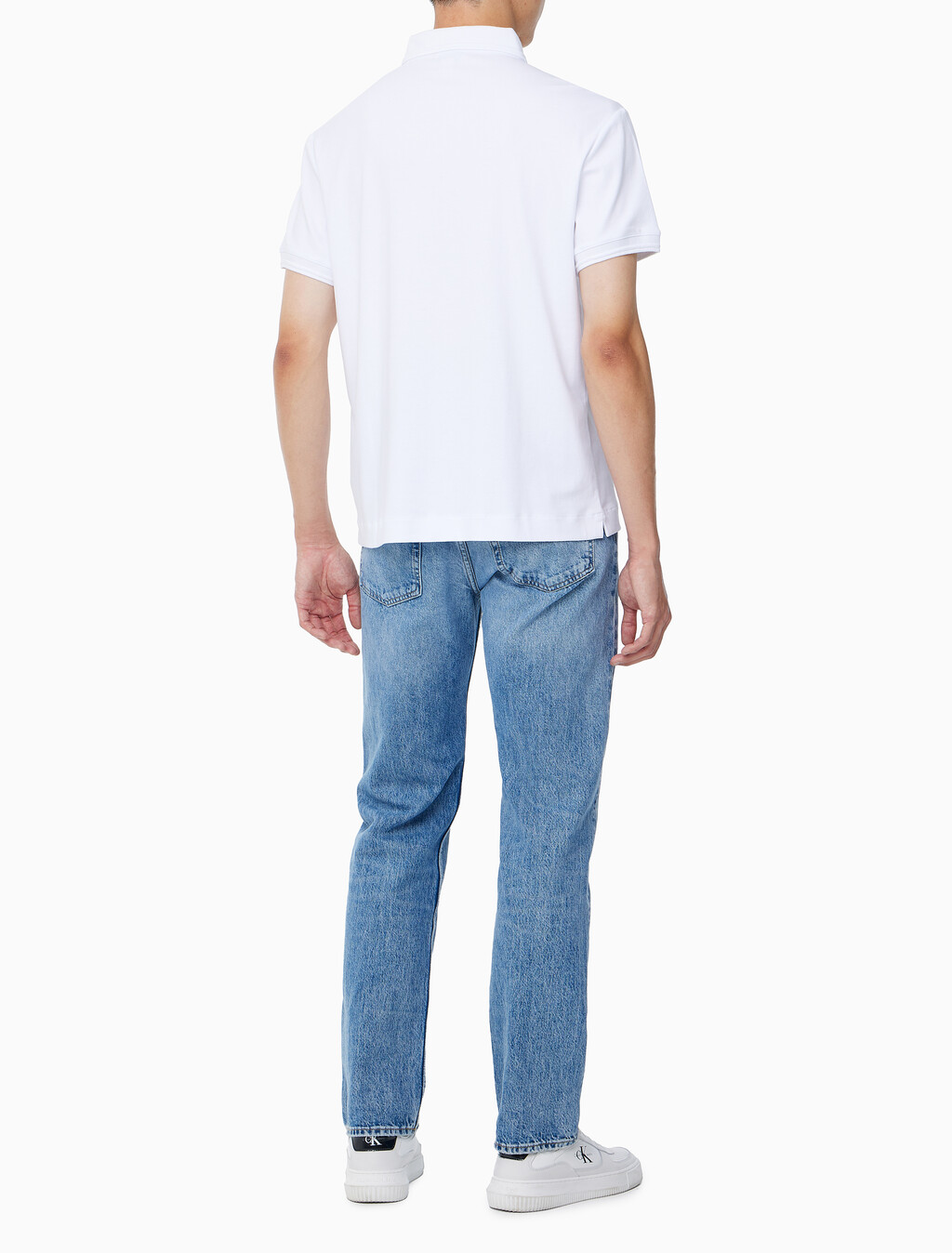 Buy 남성 레귤러핏 인터락 폴로 반팔 티셔츠 in color BRILLIANT WHITE