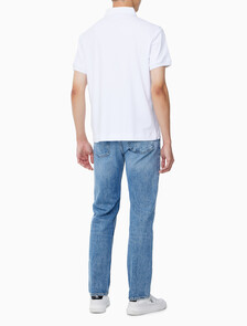 Buy 남성 레귤러핏 인터락 폴로 반팔 티셔츠 in color BRILLIANT WHITE