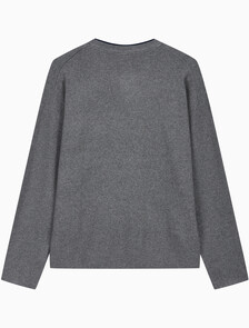Buy 남성 엠보스드 로고 크루넥 스웨터 in color MEDIUM GREY HEATHER