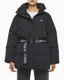 Buy 여성 벨트 롱 푸퍼 in color CK BLACK