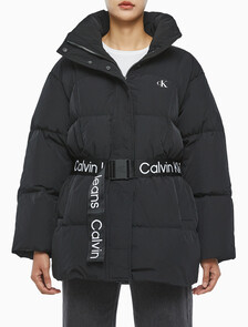 Buy 여성 벨트 롱 푸퍼 in color CK BLACK