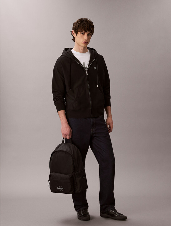 남녀공용 볼드 로고 나일론 캠퍼스 라운드 백팩