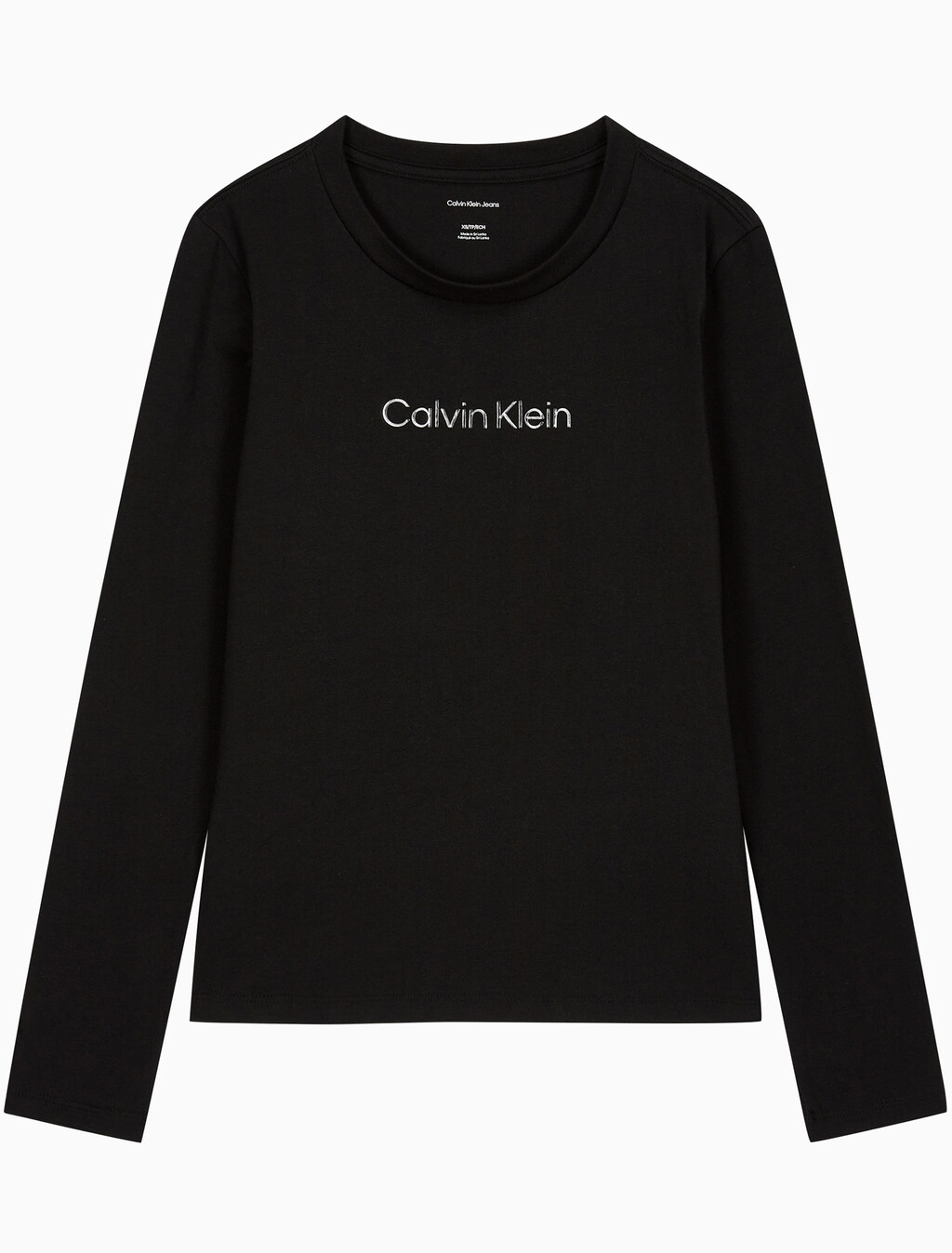 Buy 여성 L/S 스탠다드 로고 슬림 크루넥 티셔츠 in color BLACK