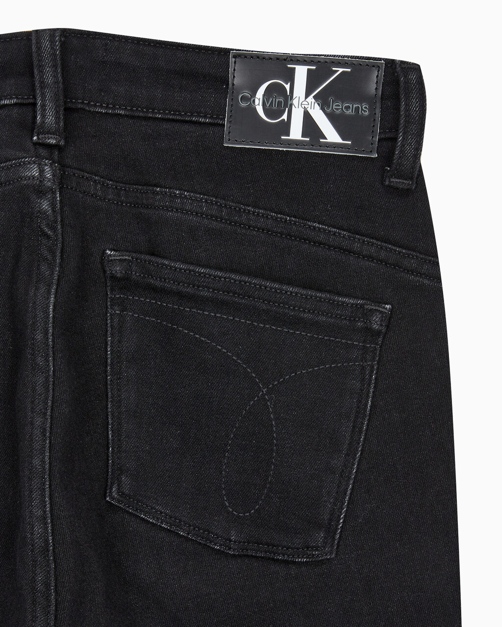 Buy 여성 하이라이즈 부츠핏 기모 블랙 데님 in color WASHED BLACK LOGO LACE