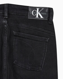 Buy 여성 하이라이즈 부츠핏 기모 블랙 데님 in color WASHED BLACK LOGO LACE