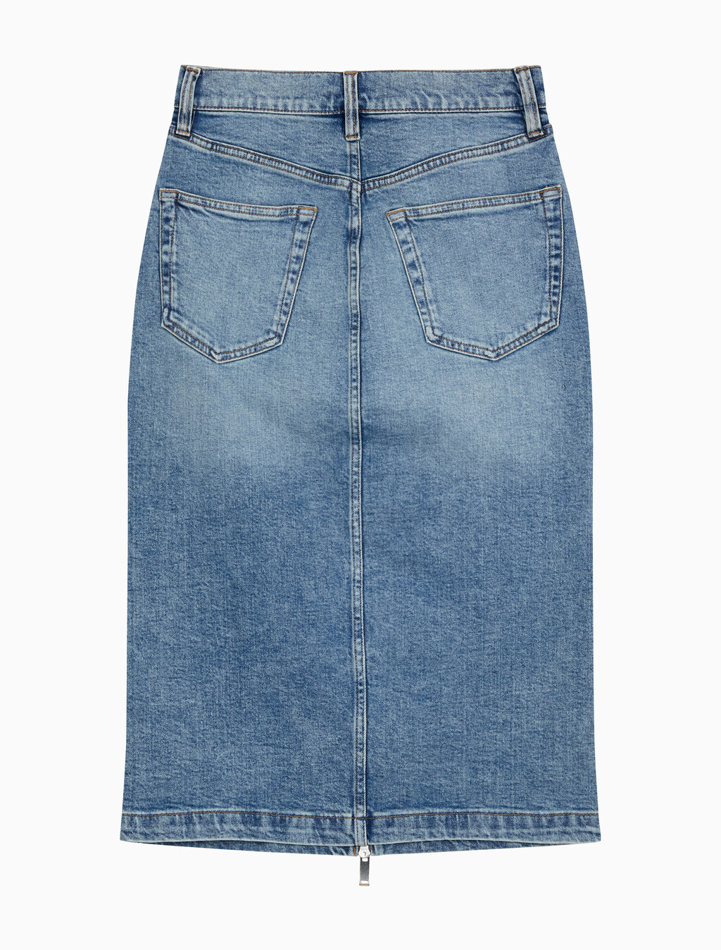 Buy 여성 데님 집 프론트 스커트 in color Light blue