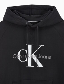 Buy 남성 롱슬리브 릴렉스핏 모노그램로고 후디 in color CK BLACK