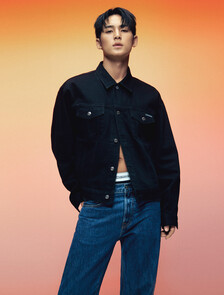 Buy 남성 90's 클래식 블랙 데님 자켓 in color BLACK