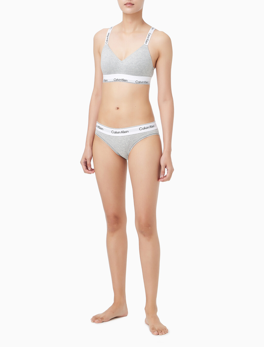 Buy 여성 아이콘 코튼 모달 브라렛 (H&E) in color GREY HEATHER