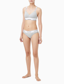 Buy 여성 아이콘 코튼 모달 브라렛 (H&E) in color GREY HEATHER