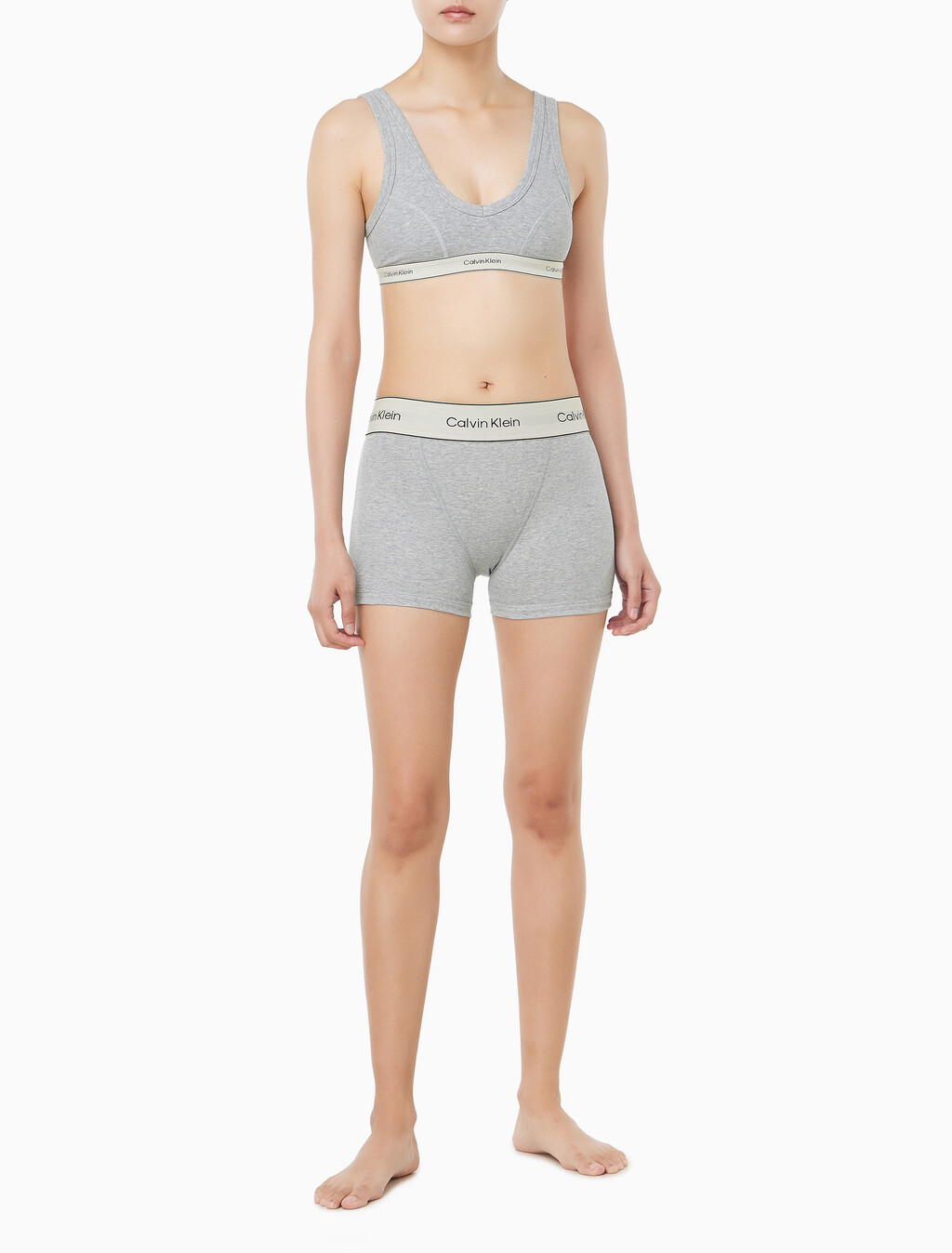 Buy 여성 헤리티지 코튼 박서 브리프 in color GREY HEATHER