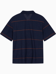 Buy 남성 이지핏 스트라이프 폴로 반팔 티셔츠 in color DARK SAPPHIRE