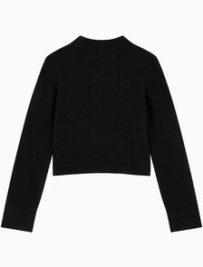 Buy 여성 플러피 얀 스웨터 가디건 in color CK BLACK