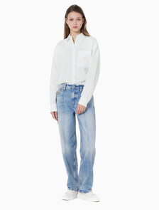 Buy 여성 90's 스트레이트핏 라이트블루 데님 in color CHALKY BLUE