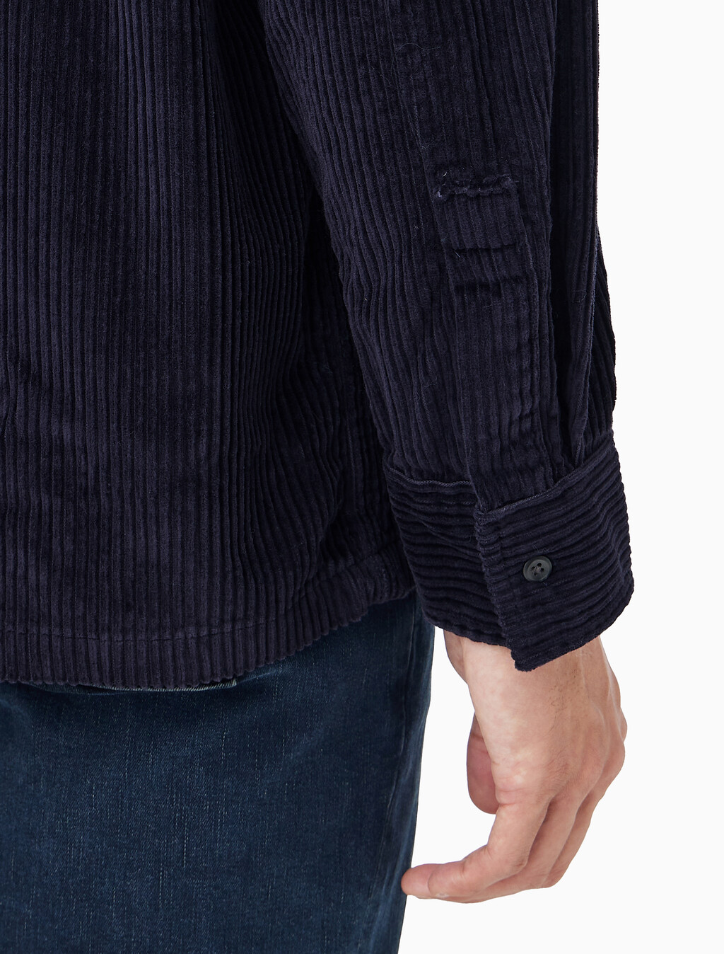 Buy 남성 릴렉스핏 코듀로이 포켓 긴팔 셔츠 in color Navy