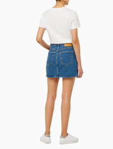 Buy 여성 컴포트 스트레치 데님 미니 스커트 in color BLUE