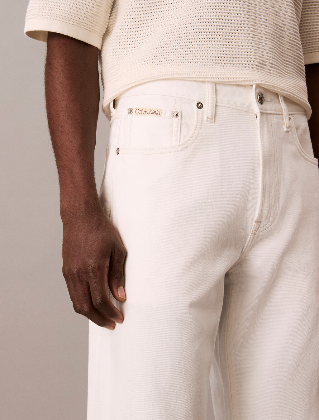 Buy 남성 90's 스트레이트핏 화이트 데님 in color WHITE