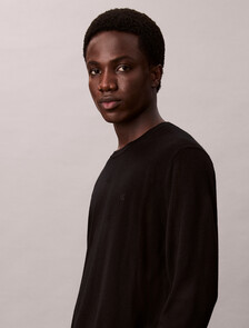 Buy 남성 메리노 울 크루넥 스웨터 in color BLACK