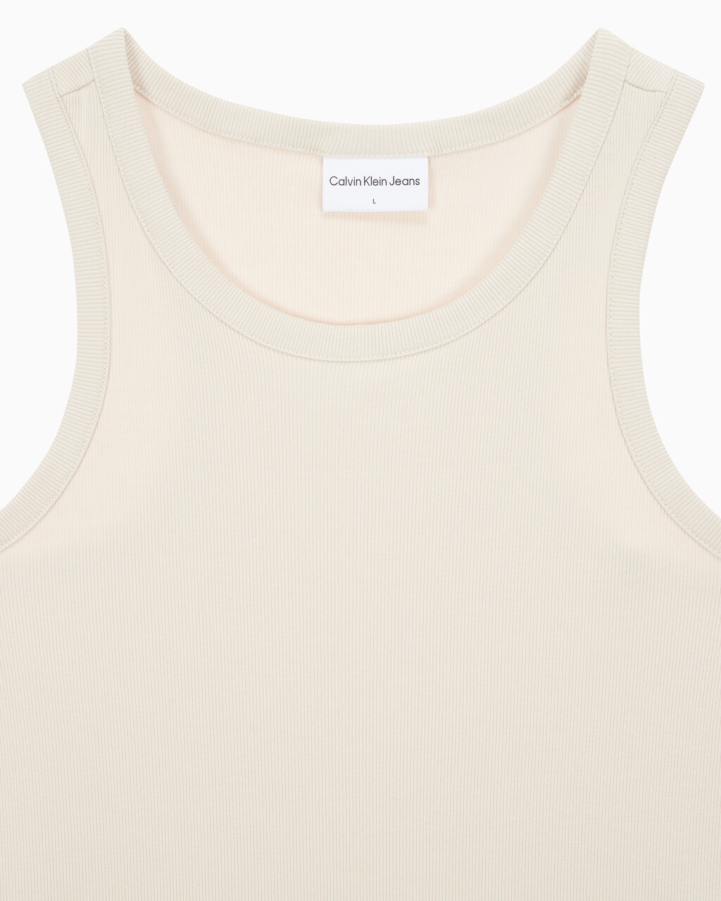 Buy 남성 로고탭 레이서백 슬리브리스 티셔츠 in color CLASSIC BEIGE
