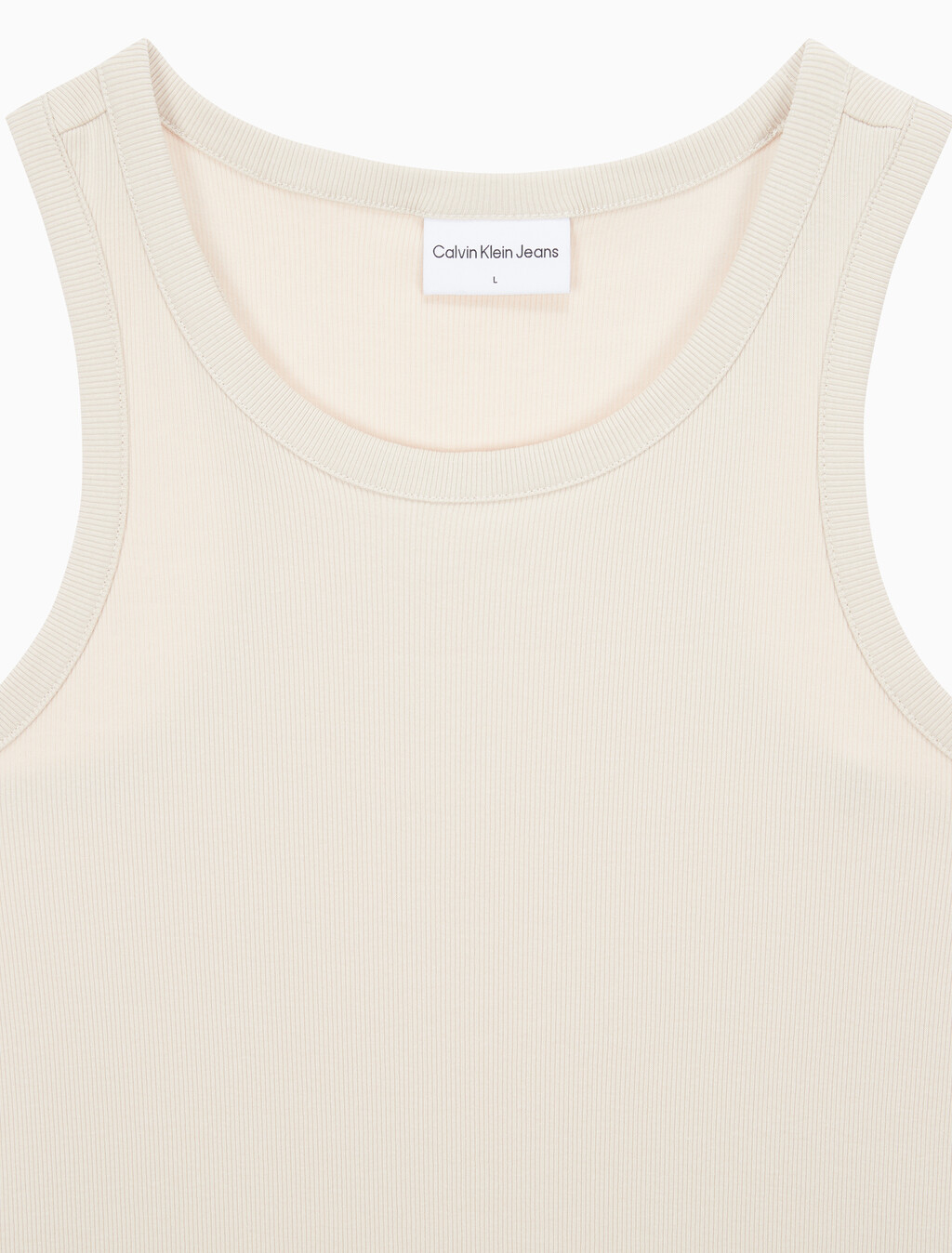 Buy 남성 로고탭 레이서백 슬리브리스 티셔츠 in color CLASSIC BEIGE