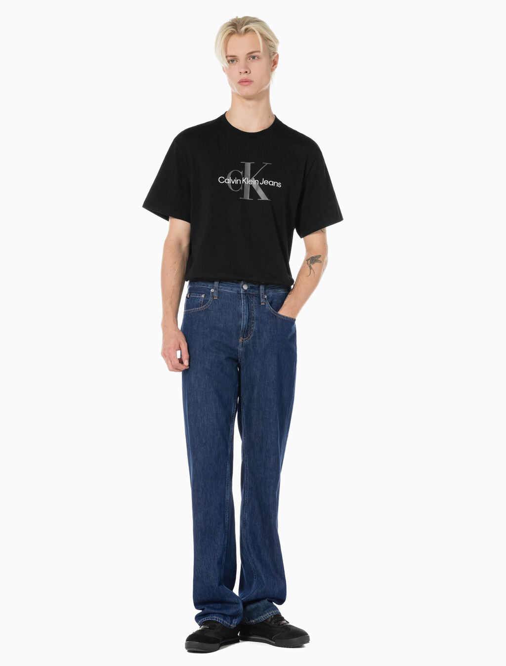Buy 남성 90's 스트레이트핏 다크블루 데님 in color BLUE BLACK HANGER LOOP